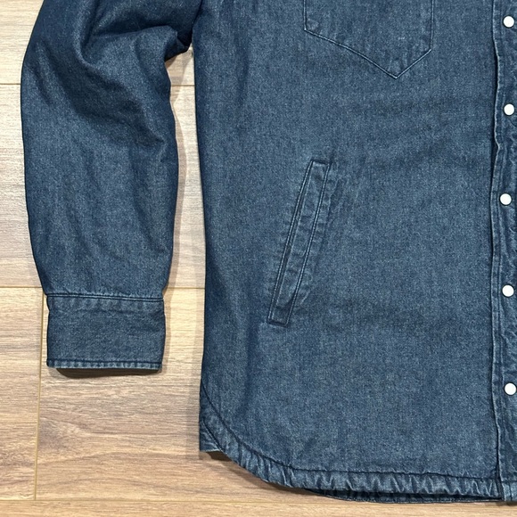 Taylor Stitch Blue Denim Sherpa-Lined Jacket with Cream Collar - Picture 6 of 16